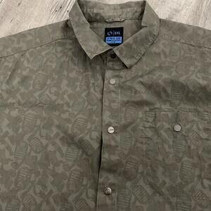 LAPG LA Police Gear Snap Shirt Mens 2XL Solid Green Camo Short Sleeve Tactical